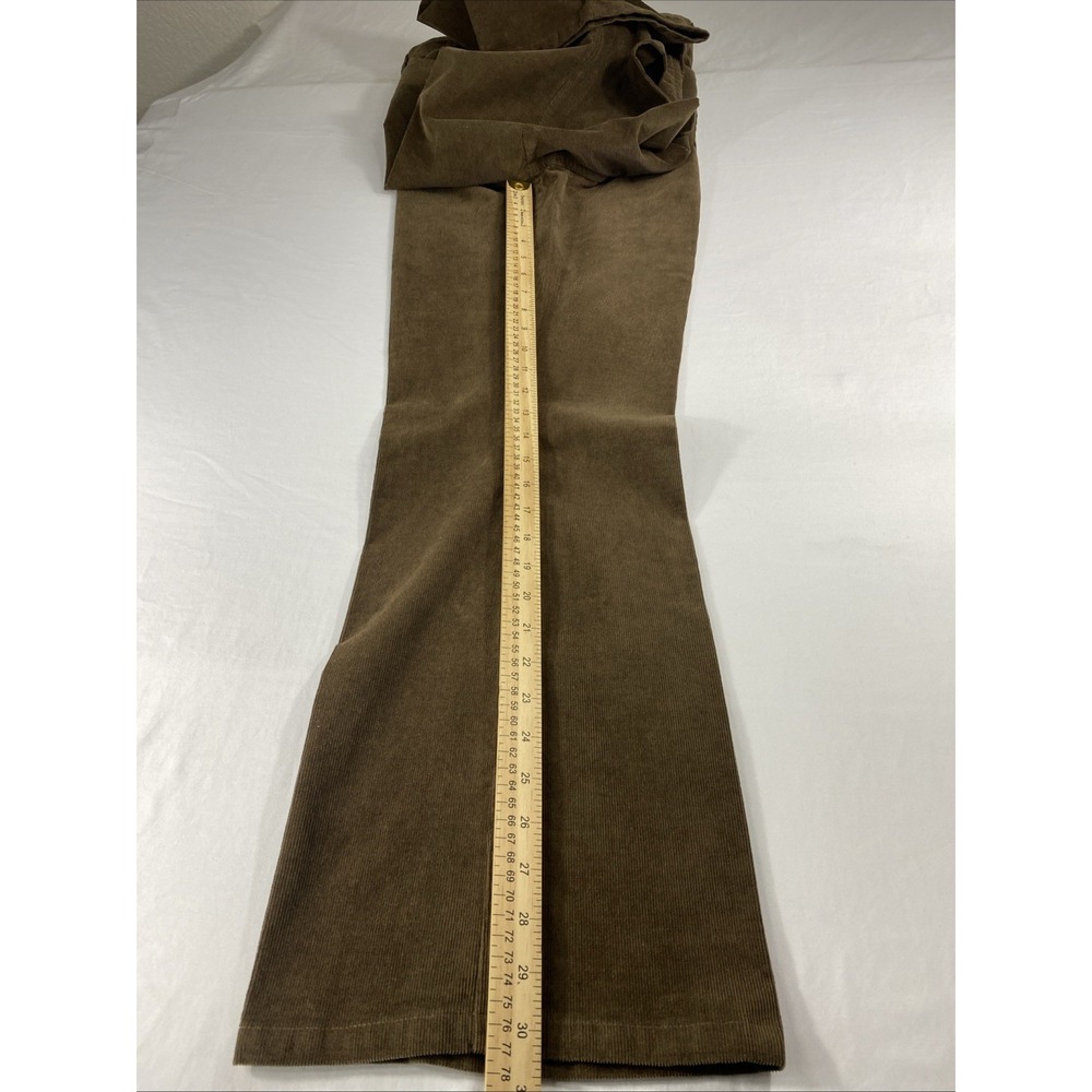 Back In The Saddle Pants Size 16 Brown Corduroy Embroidered Roses Flared Curvy - Picture 11 of 12
